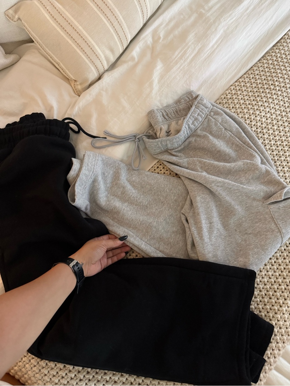 Large Black & Light Gray Sweatpant Set